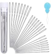 24 PCS Large Eye Sewing Needles, 3 Size Sewing Needles, Leather Embroidery Thread Sharp Needle, S...