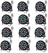 U`King Rechargeable Par Lights Wireless 18 * 2W RGB Stage Lighting Battery Powered Uplights DMX C...