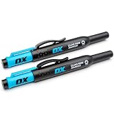 OX Tools Clog-Free Permanent Construction Marker 2-Pack with Pocket Holster - Durable, Reliable M...