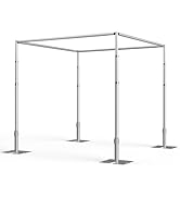 Qoolfoto Square Pipe and Drape Backdrop Stand, 10ft Heavy Duty Adjustable Background Frame with M...