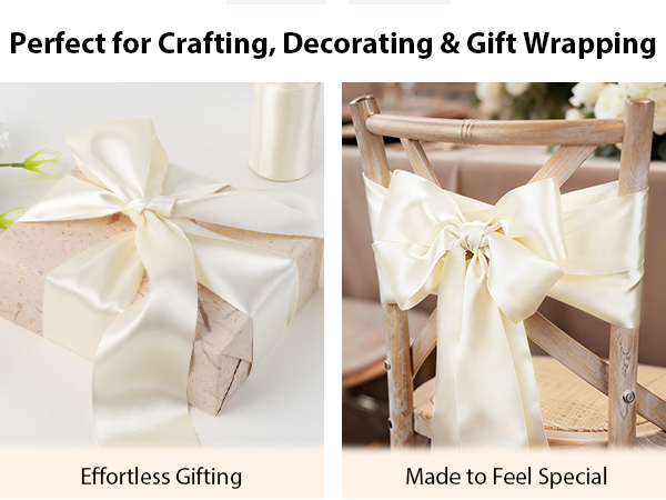 satin ribbon for gift wrapping Satin Ribbon for Wedding Decor Bouquets ivory satin ribbon