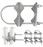 Foxwake Antenna Mast Clamp 2In Double Pole to Pole Durable Iron TV Cross Over Rust-Proof Mounting...
