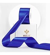 MEEDEE Royal Satin Ribbon 2 Inch Royal Blue Ribbon Lux Double Faced Ribbons by 25 Yards Silk Ribb...