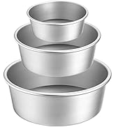 Lawei Round Cake Pan Set - 4" 6" 8" Aluminium Cake Pans with Removable Base Round Cake Baking Pan...