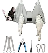 Kkiimatt Dog Grooming Hammock,M Dog Hammock for Nail Trim,Silver Gray Dog Grooming Harness Holder...