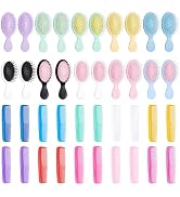 TWINKLEMON 40PCS Wet Small Hair Brush Combs Set 20 Mini Travel Detangling Brush 20 Plastic Fine W...