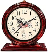 Noubnea Analog Loud Alarm Clock – 4.5" Silent Non-Ticking Battery Operated Alarm Clocks with Retr...