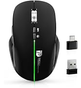 Dolrso Ergonomic Wireless Mouse Dual Mode Bluetooth 2.4G Rechargeable | Ergonomic Grip, Quiet Cli...