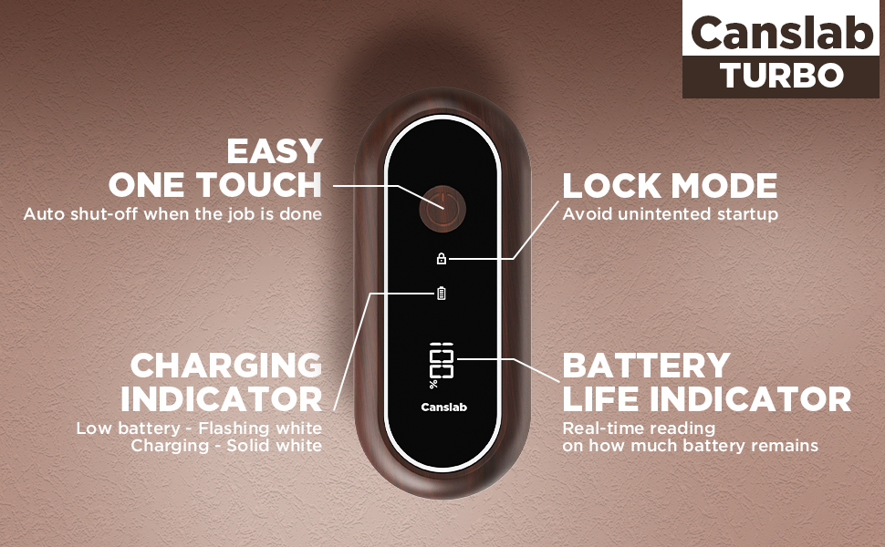 Canslab Newest Can Opener- TURBO Series | Large Battery Capacity | LED Display | Auto Stop