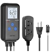 DIGITEN Humidity Controller Pre-Wired Digital Humidistat with Temperature Display, Dual-Stage Out...