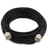 fmuser 50ft RG58 Coaxial Cable, PL259 UHF Male to Male 50 Ohm CB Coax Cable for CB Radio, Ham Rad...