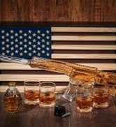 AR15 Whiskey Gun Decanter Flag Set - 1000ml Set - American Flag Gift Box & Bullet Glasses, Chille...
