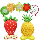 Summer Fruit Foil Aluminum Balloons-60in Giant Standing Strawberry and Pineapple Foil Balloon, 18...