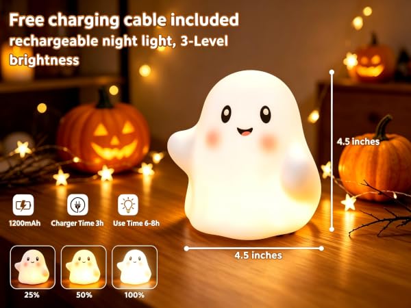 night light rechargeable,3-Level Brightness,dimmable night light,soft night light,noght light