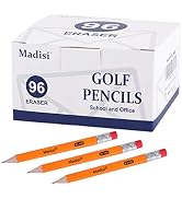 Madisi Mini Golf Pencils Bulk with Eraser, 96 Count, #2 HB Pre-Sharpened | 3.5" Short Pencils Sma...
