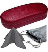 MyEyeglassCase - Large Sunglasses Case - Hard Glasses Case Holder w/Pouch & Cloth - Eyeglass Case...