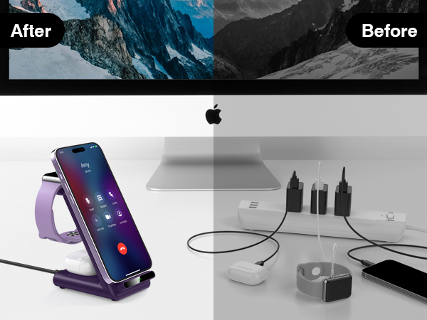 watch and phone charging stand