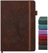 ALKALO Lined Journal Notebook for Women Men, A5 Hardcover Leather Journals for Writing, 200 Pages...