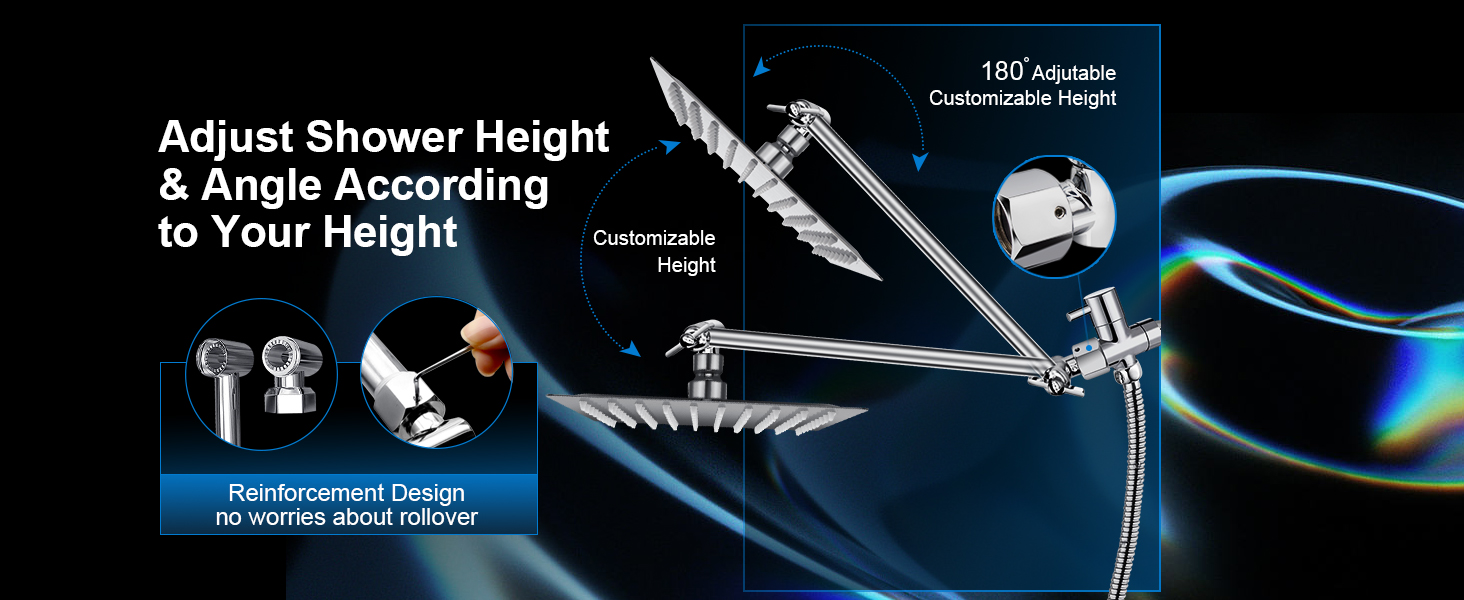 shower head extension arm