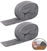Steel Wool for Mice Control - 2 Pack of 3×15Ft Steel Wool, Gap Filter for House & Garage - Keep M...