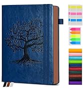 Vintage Leather Journal - 300 Page Lined Journal Notebook with Numbered Pages,A5 Notebook for Wom...
