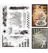 GLOBLELAND Vintage Texture Background Clear Stamps for Cards Making Retro Mark Background Silicon...