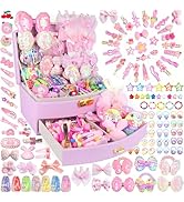 Hair Accessories for Girls with Jewlry Box,Back to School Birthday Gift Hair Styling Set Includin...
