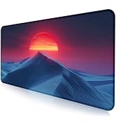 Mountain Peak Beautiful Scenery Game XXL Mouse Pad, Sunset Hill Extended Computer Decorative Tabl...
