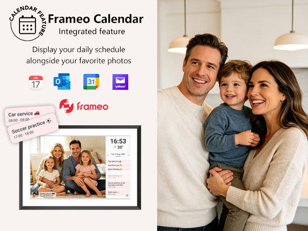 FRAMEO 10.1 Inch Smart WiFi Digital Photo Frame Digital Picture Frame Digital Calendar