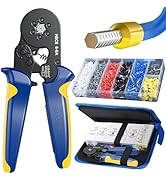 Preciva Ferrule Crimping Tool Kit with 1900PCS Wire Connectors, Hexagonal AWG23-10 Sawtooth Self-...