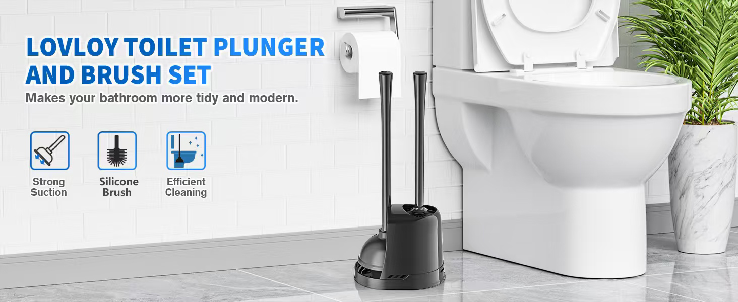 toilet plunger and brush set