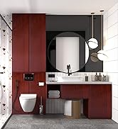 BAYYA Cherry Wood Grain Contact Paper Red Brown Peel Stick Wallpaper Matte Thick Ultra Wide 31.5x...