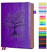 Vintage Leather Journal - 300 Page Lined Journal Notebook with Numbered Pages,A5 Notebook for Wom...