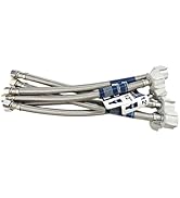 (6pcs 12 inch) PLUMBINGMASTER Toilet Water Supply Line,3/8" Comp x 7/8" BC Braided Stainless Stee...