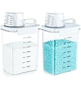 Tokokimo 2 Packs Laundry Powder Container, Laundry Detergent Dispenser with Lids, Laundry Scent B...