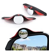 LivTee Car Blind Spot Mirror with Side Mirror Rain Guard 2 Pack, Carbon Fiber 2-in-1 Rear View Ra...