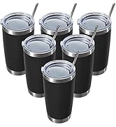 MUCHENGHY 20oz Stainless Steel Tumbler with Lid and Straw, Double Wall Vacuum Insulated Travel Co...