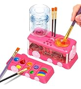 Paint Brush Cleaner with Paint Tray, Water Circulation Brush Rinser with Brush Holder, Watercolor...