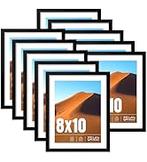 LaVie Home 8x10 Picture Frame Black Set of 10, Display 5x7 with Mat or 8 x 10 Without Mat Picture...
