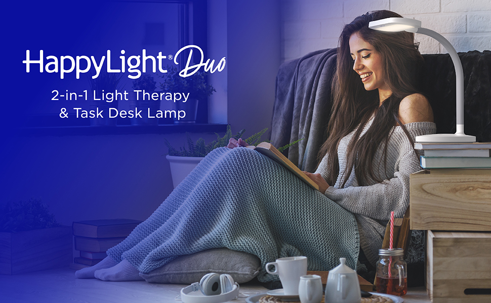 HappyLight Duo 2-in-1 Light Therapy and Task Desk Lamp