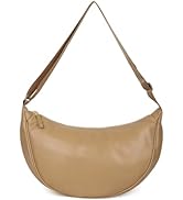 Women Half Round Crescent Bag for Women PU Leather Puffer Shoulder Bag Large Dumpling Bag Hobo Sl...