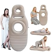 AJOFIEK Inflatable Pregnancy Pillow, Pregnant Woman's Abdominal Hole Full Body Inflatable Bed Abd...