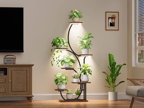 plant stand with grow light