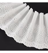 FINGERINSPIRE 7.5 Yard Cotton Embroidered Eyelet Lace Trim 6.1inch Wide Lace Ribbon Floral Eyelet...