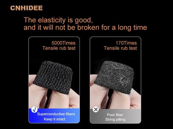 Gaming Finger Sleeves for Mobile Phone Gaming Silver Fiber Anti-Sweat Extremely Thin Tablet Devices