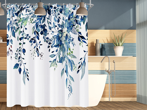 shower curtains blue