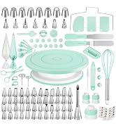 Kootek 158 Pcs Cake Decorating Kit with Cake Turntable, 64 Piping Tips, 50+2 Pastry Bags, Frostin...