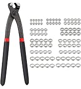 CAMWAY Hose Clamp Crimper Kit - 9 inch Carbon Steel Single Ear Cinch Plier and 100pcs 5.8-21mm St...