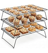 Cooling Racks for Baking, 3-Tier Stackable Wire Cooling Rack Set 10"x15.8",Heavy Duty Oven Safe R...