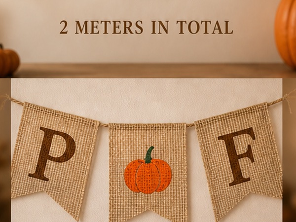 Happy Fall Pumpkin Burlap Banner